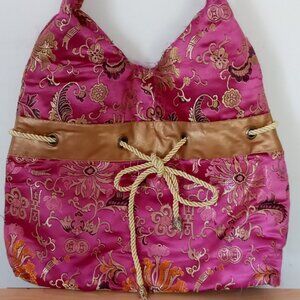 Purple Paisley Bag/Purple Shoulder Bag/Pocketbook/Purse/Drawstring Bag